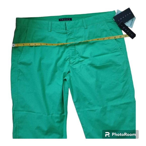 NWT Theory Men's Tonic CR Dolan Lightweight Cotton Woven Cuffed Pants Green 34 - Picture 17 of 17